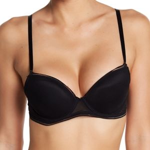 Sam Edelman Black Mesh Balconette Bra